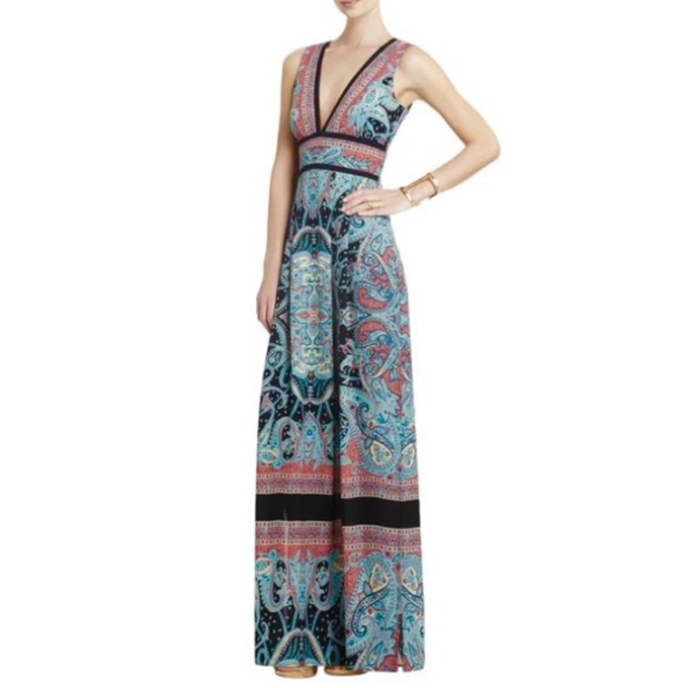 BCBGMaxAzria Elzya Long Paisley Dress in XS